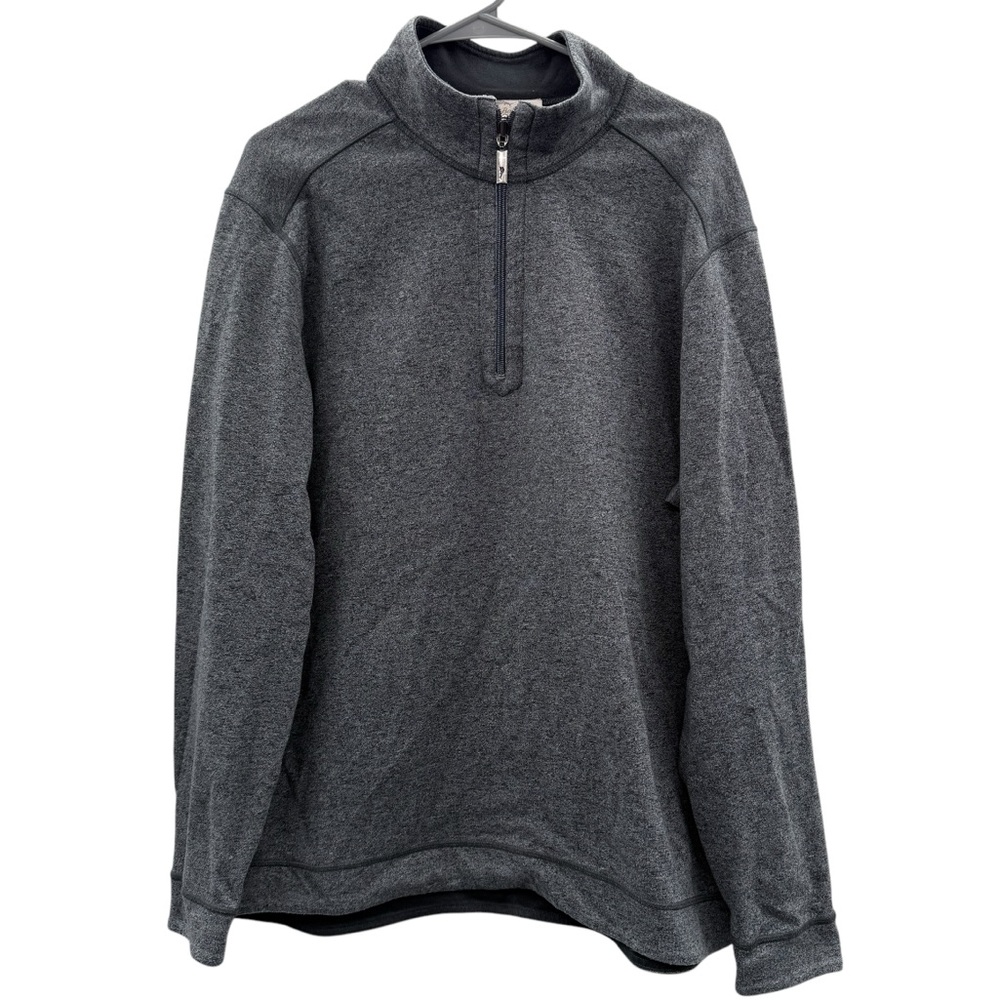 Tommy Bahama Gray Bayview Reversible Quarter Zip Long Sleeve‎ Sweater Sz L